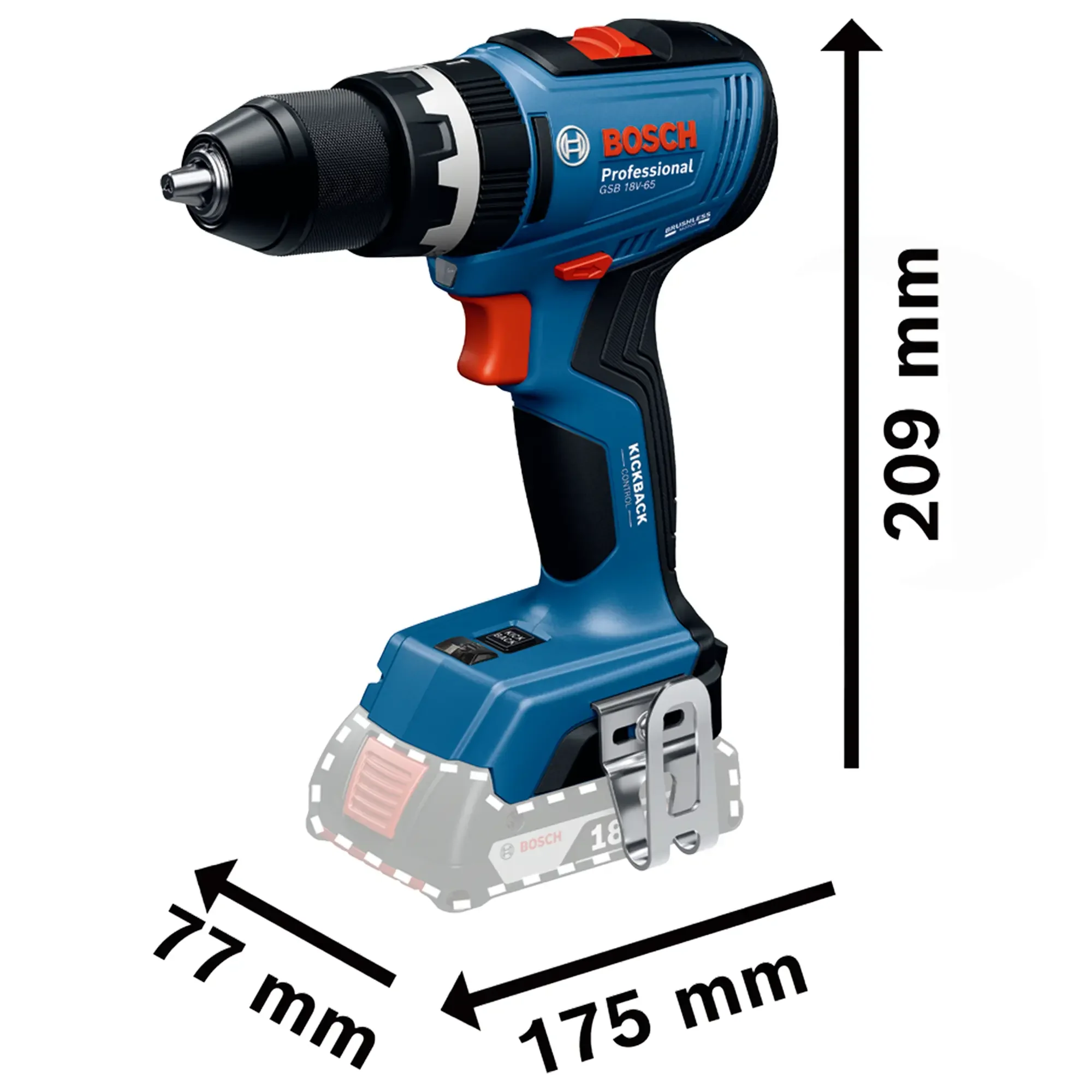 Combo Kit Bosch GSB 18V-65 + GWS 18V-8 18V 4Ah - Image 2