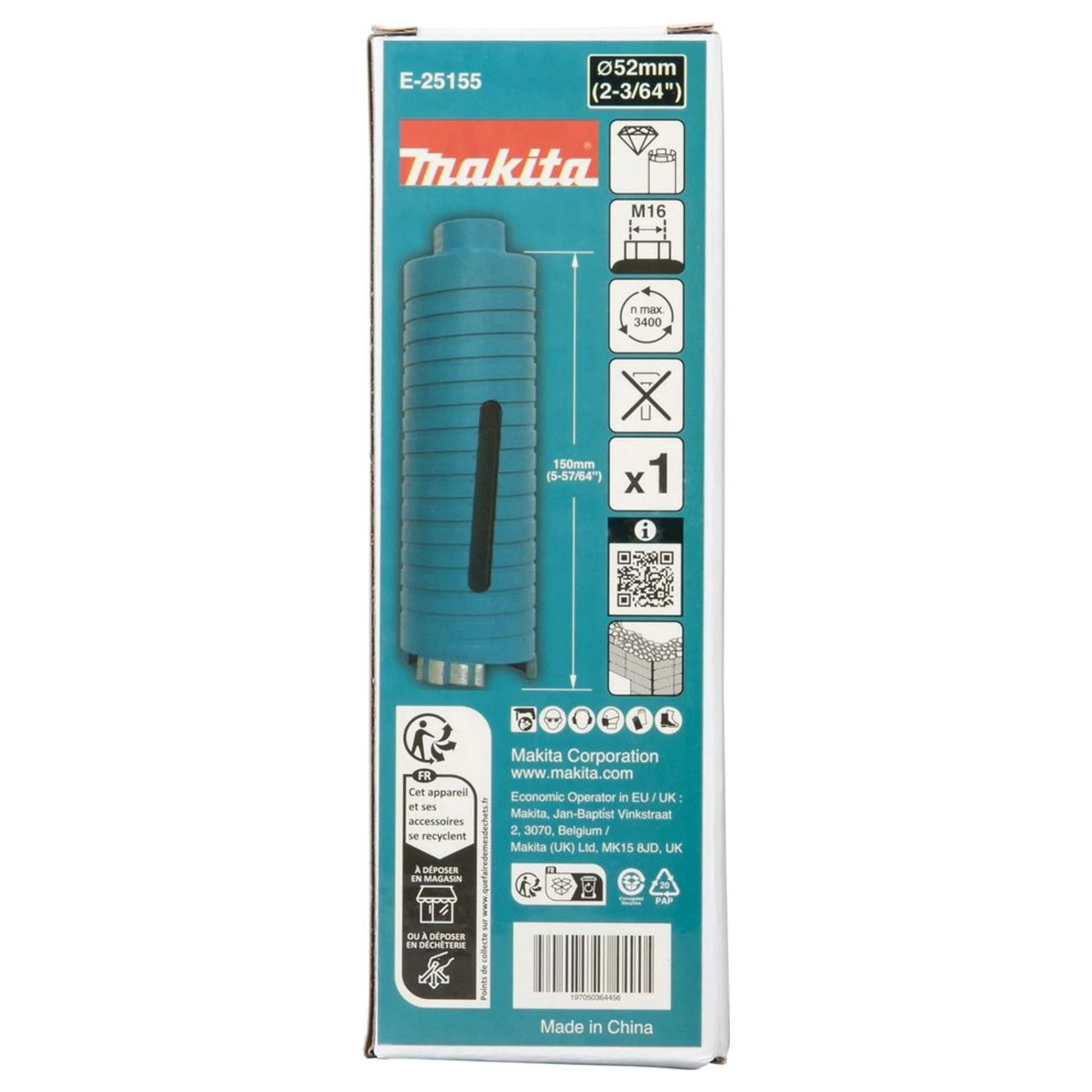 Corona Diamantata Makita E-25155 52mm M16 a Secco - Image 5