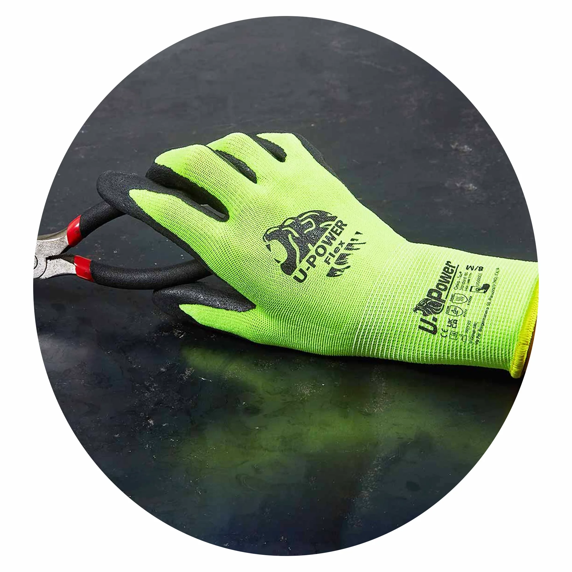 Guanti U-Power Flex Giallo Fluo - Image 3