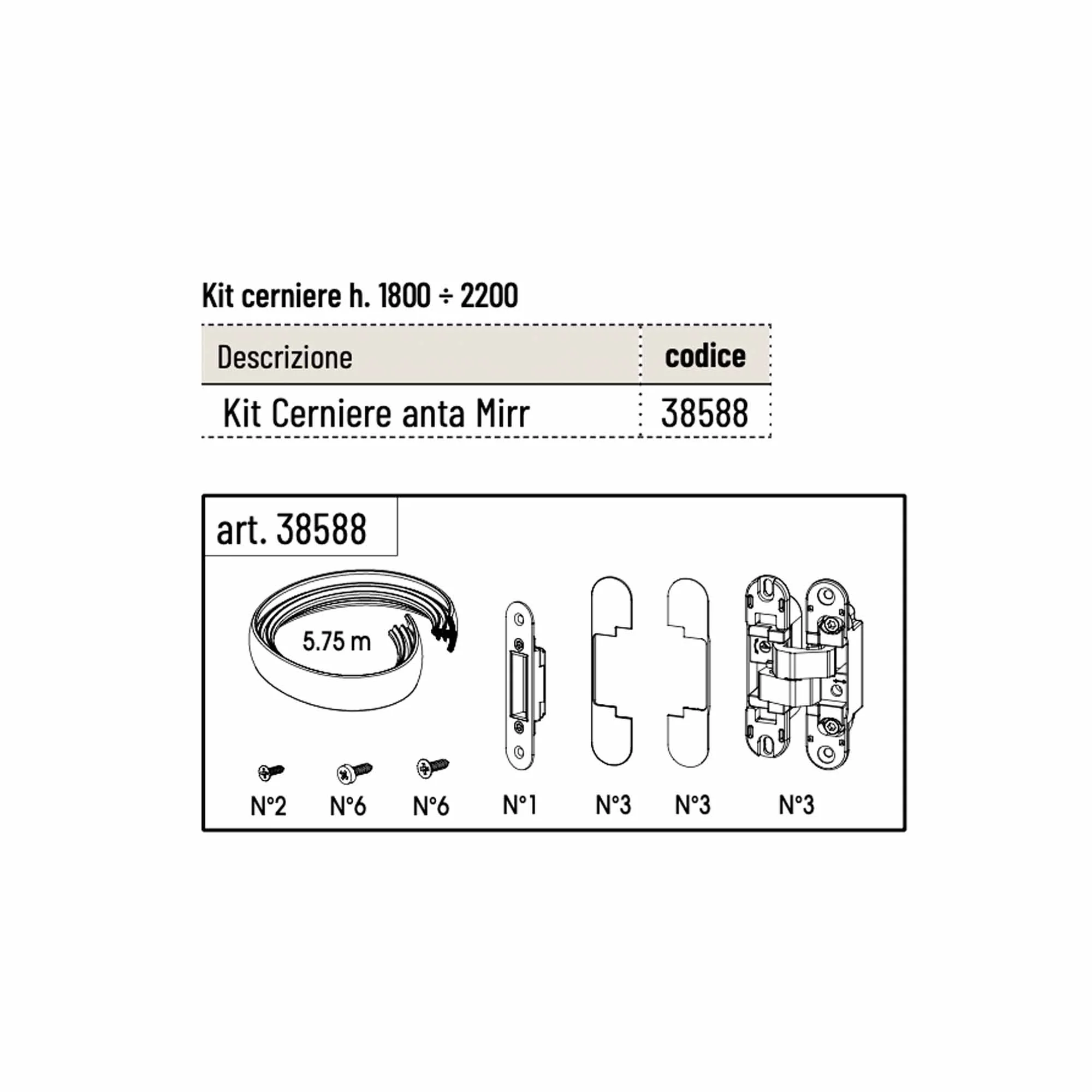 Kit Ferramenta Scrigno per Porta Mirr - Image 2