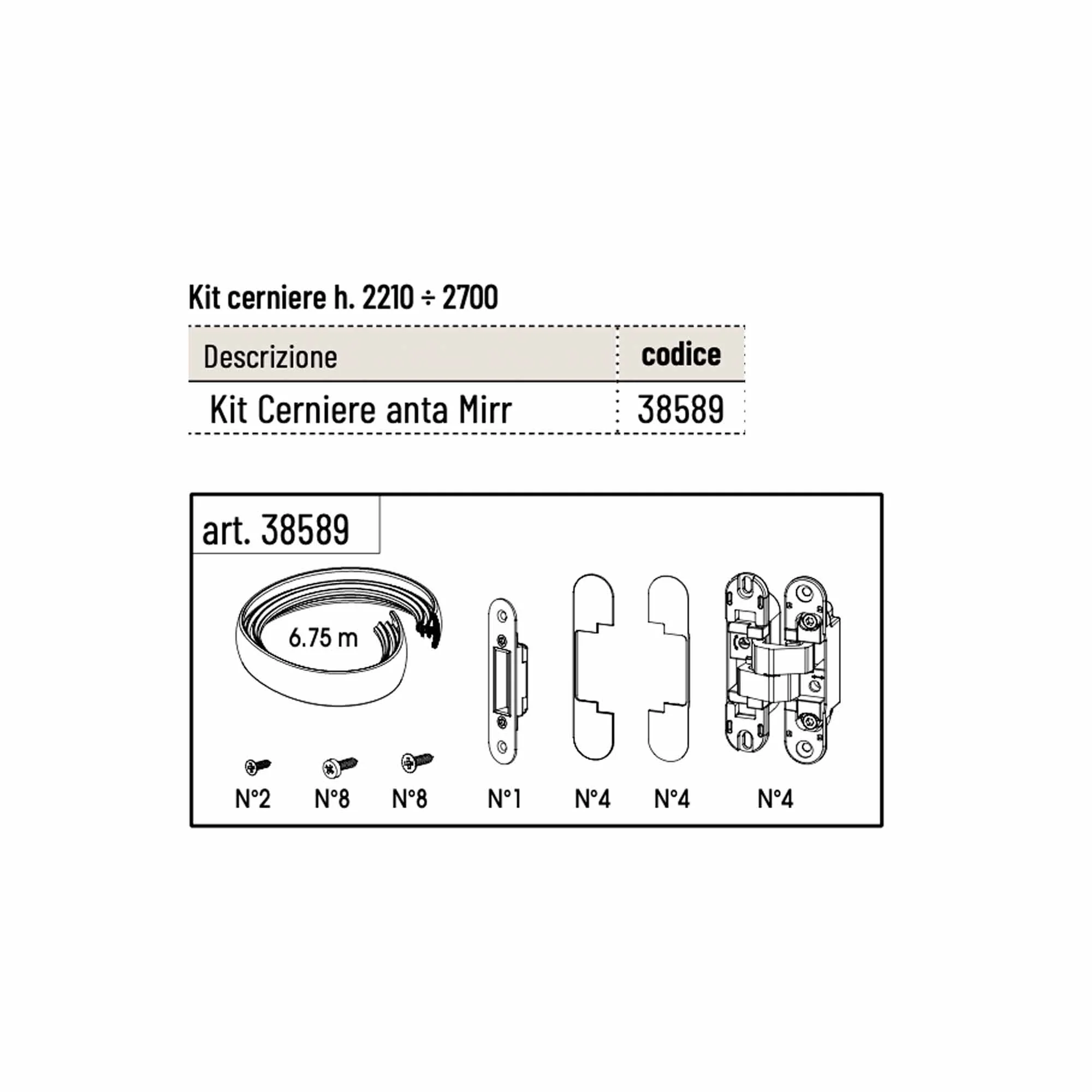 Kit Ferramenta Scrigno per Porta Mirr - Image 3