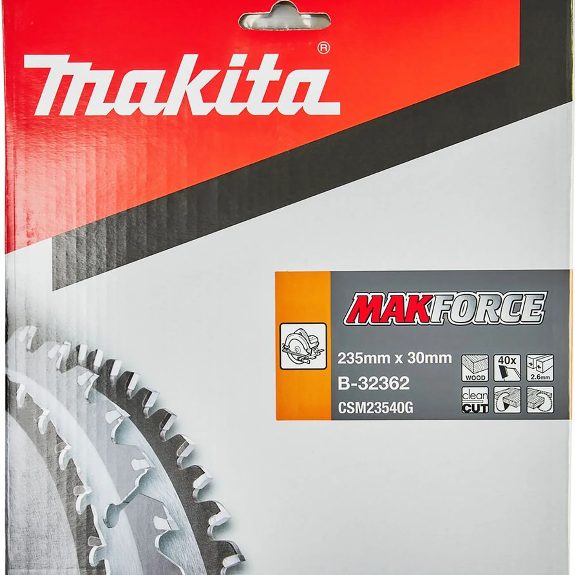Lama Circolare Makita Makforce B-32362 235mm 40T - Image 2