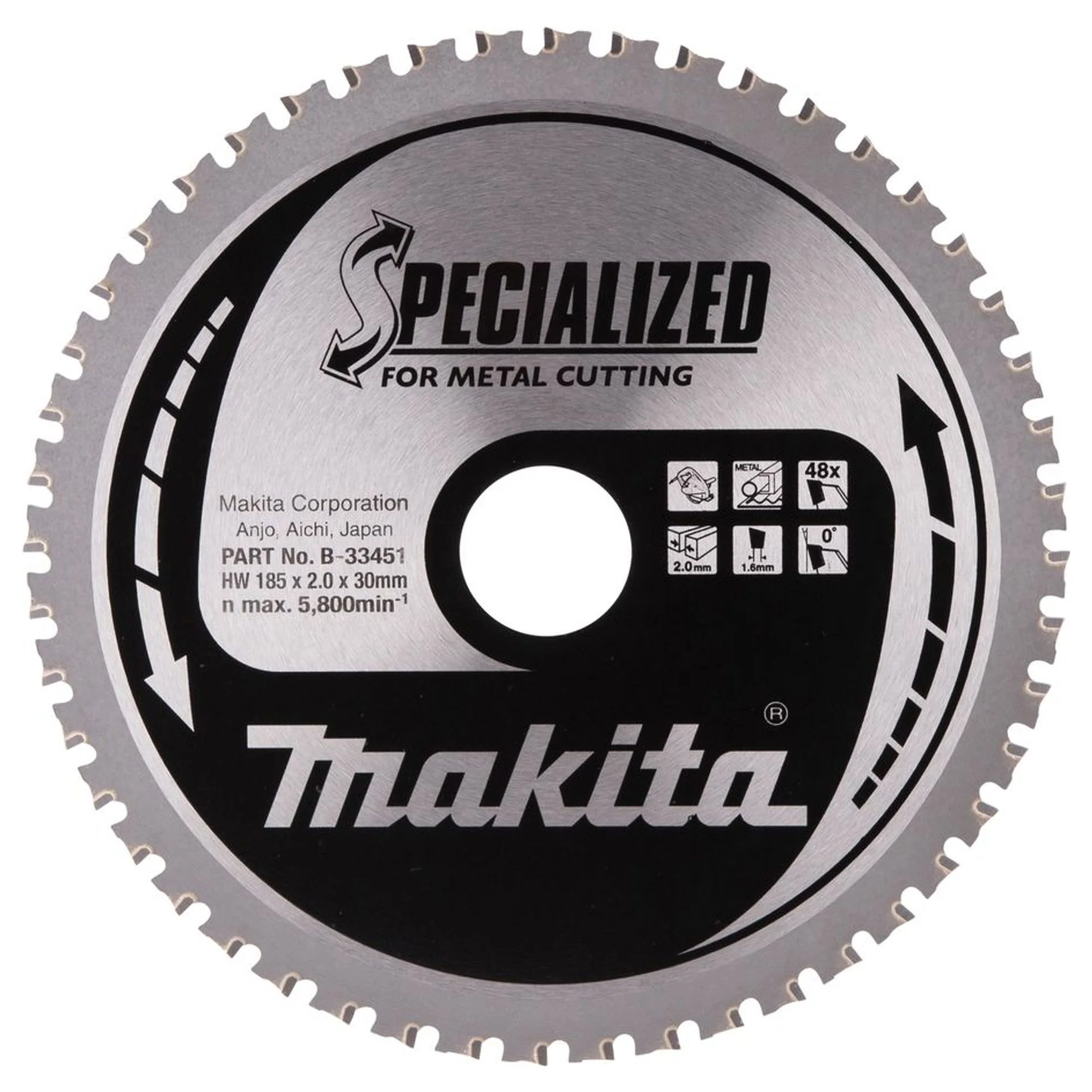 Lama Specialized TCT Makita B-33451 185x30mm 48T