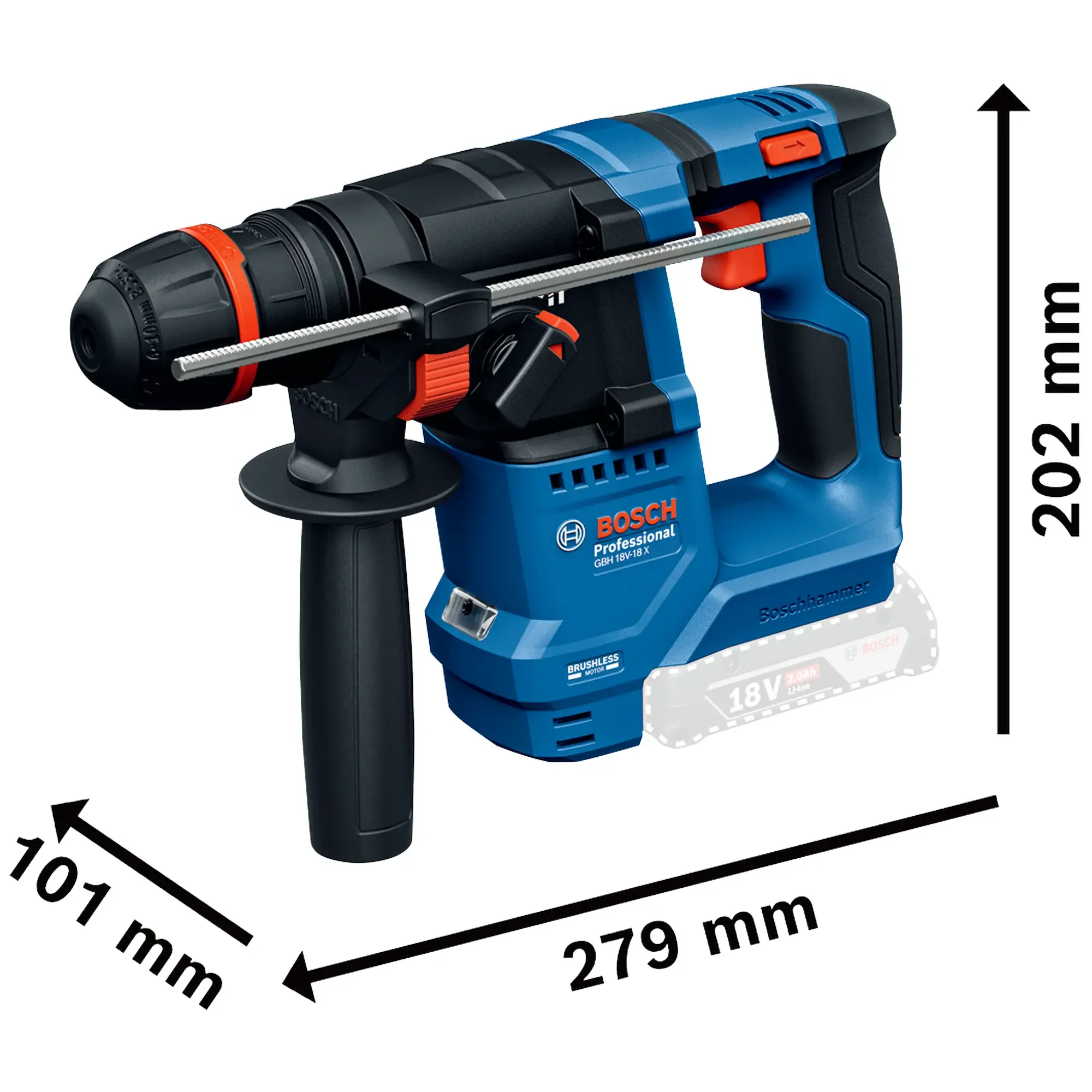 Martello Perforatore Bosch GBH 18V-18 X PRO 18V - Image 4