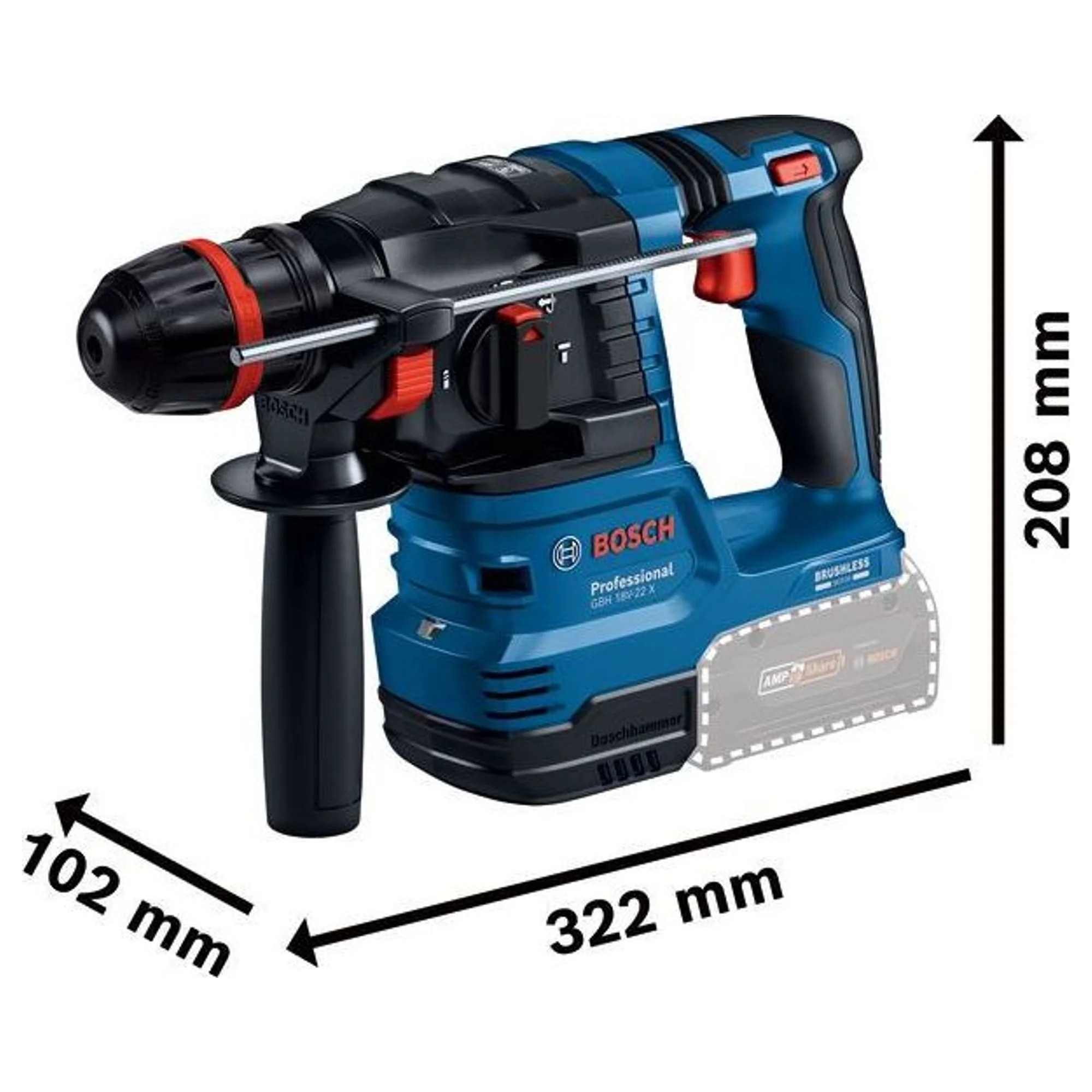 Martello Perforatore Bosch GBH 18V-22 X PRO 18V 4Ah - Image 3