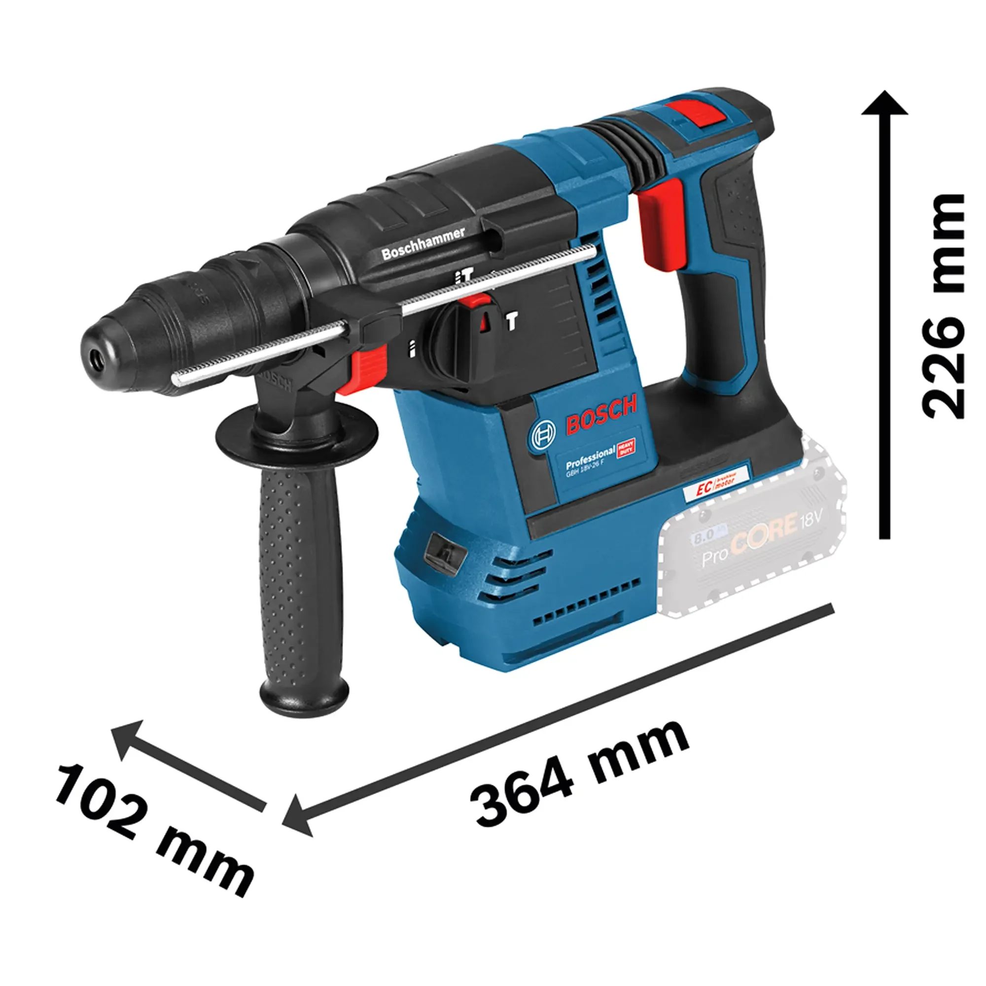 Martello Perforatore Bosch GBH 18V-26F PRO 18V - Image 3