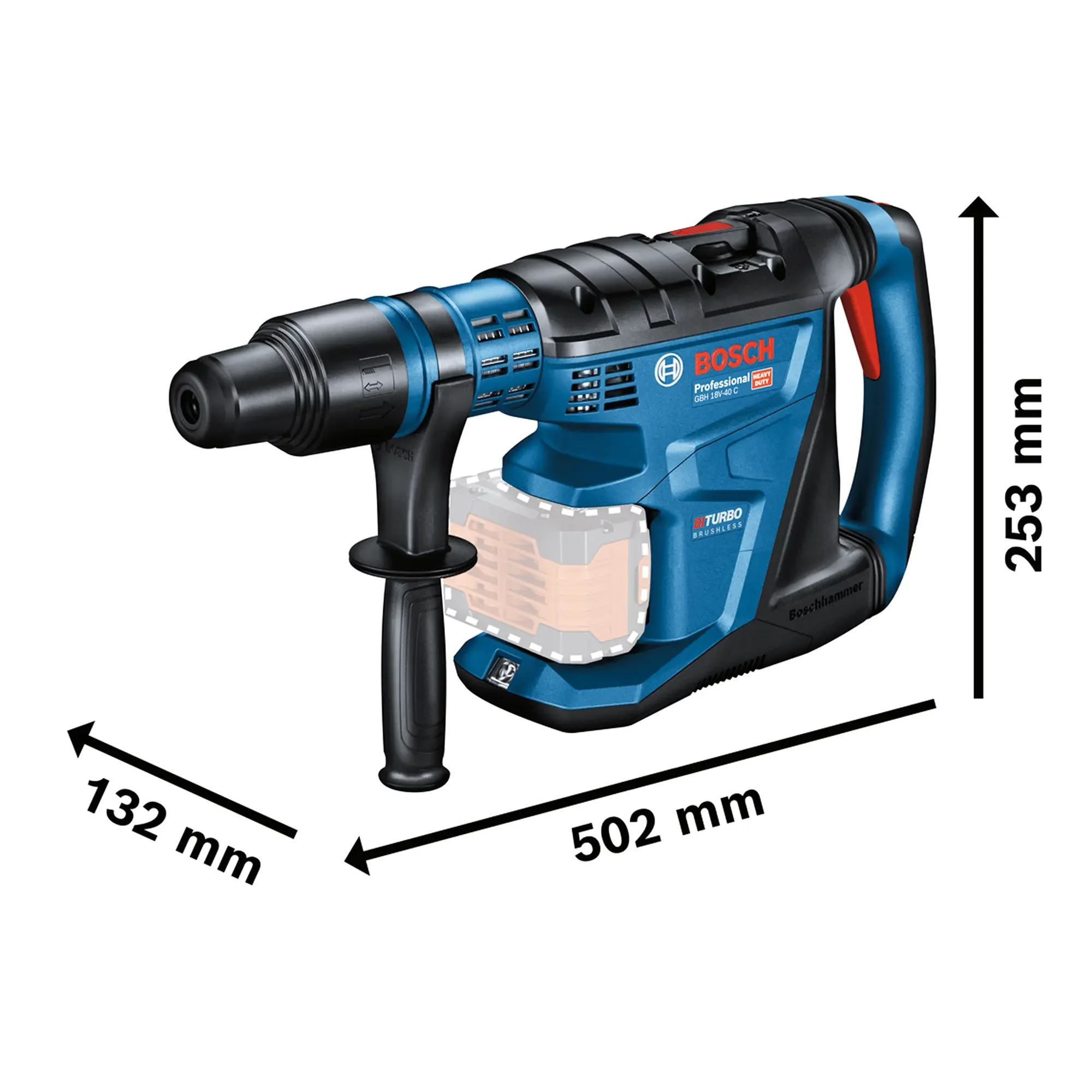 Martello Perforatore Bosch GBH 18V-40 C PRO 18V 8Ah - Image 3