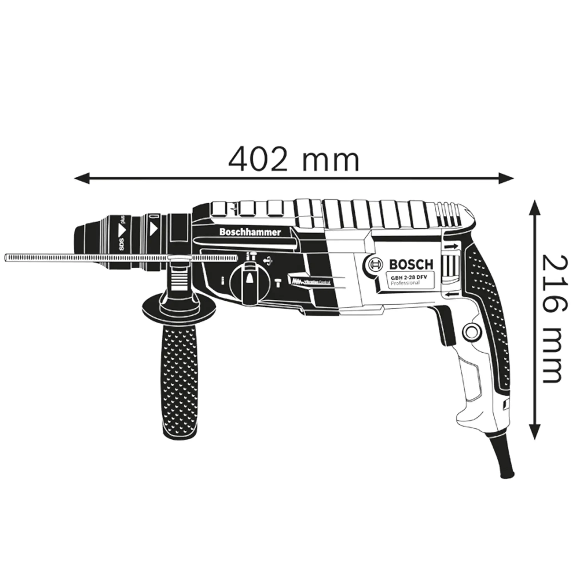 Martello Perforatore Bosch GBH 2-28 F 880W - Image 2