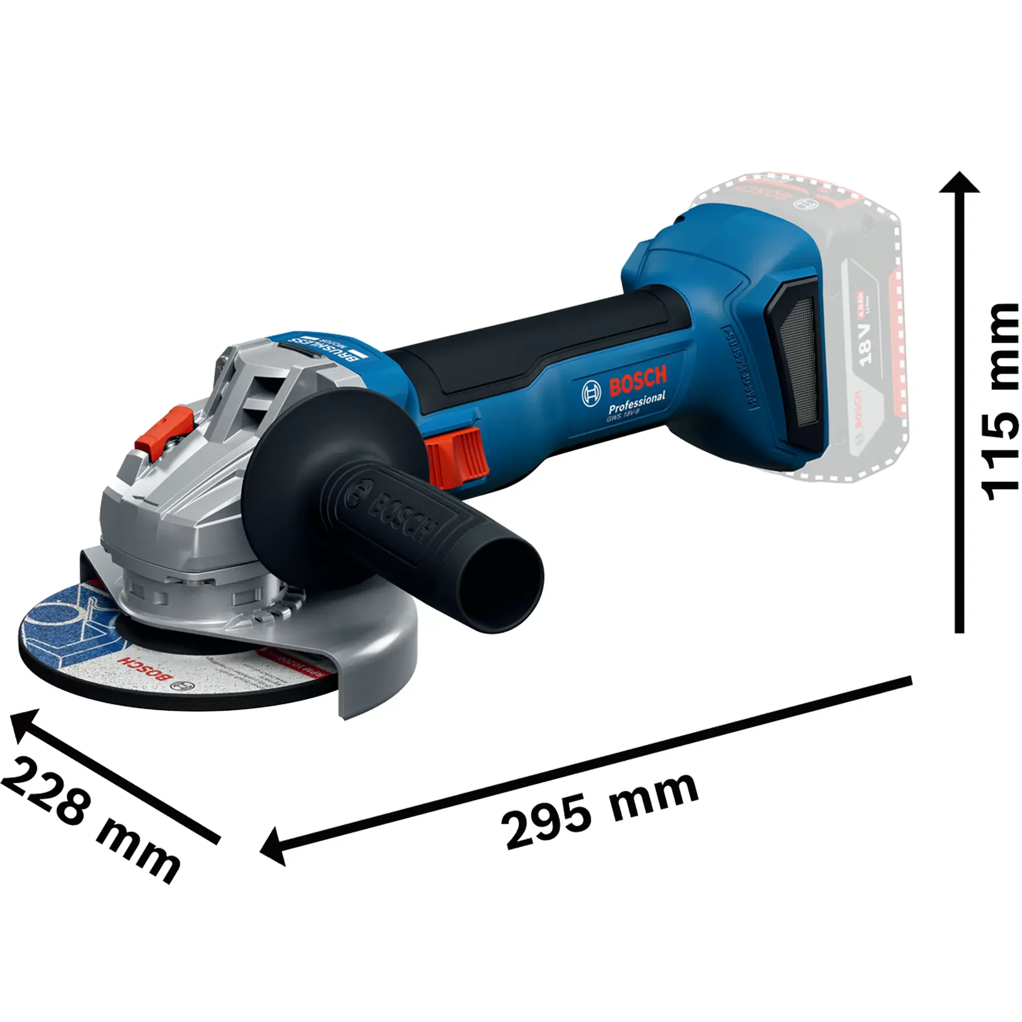 Set 3 Elettroutensili Bosch GSR + GBH + GWS 18V 5Ah - Image 7
