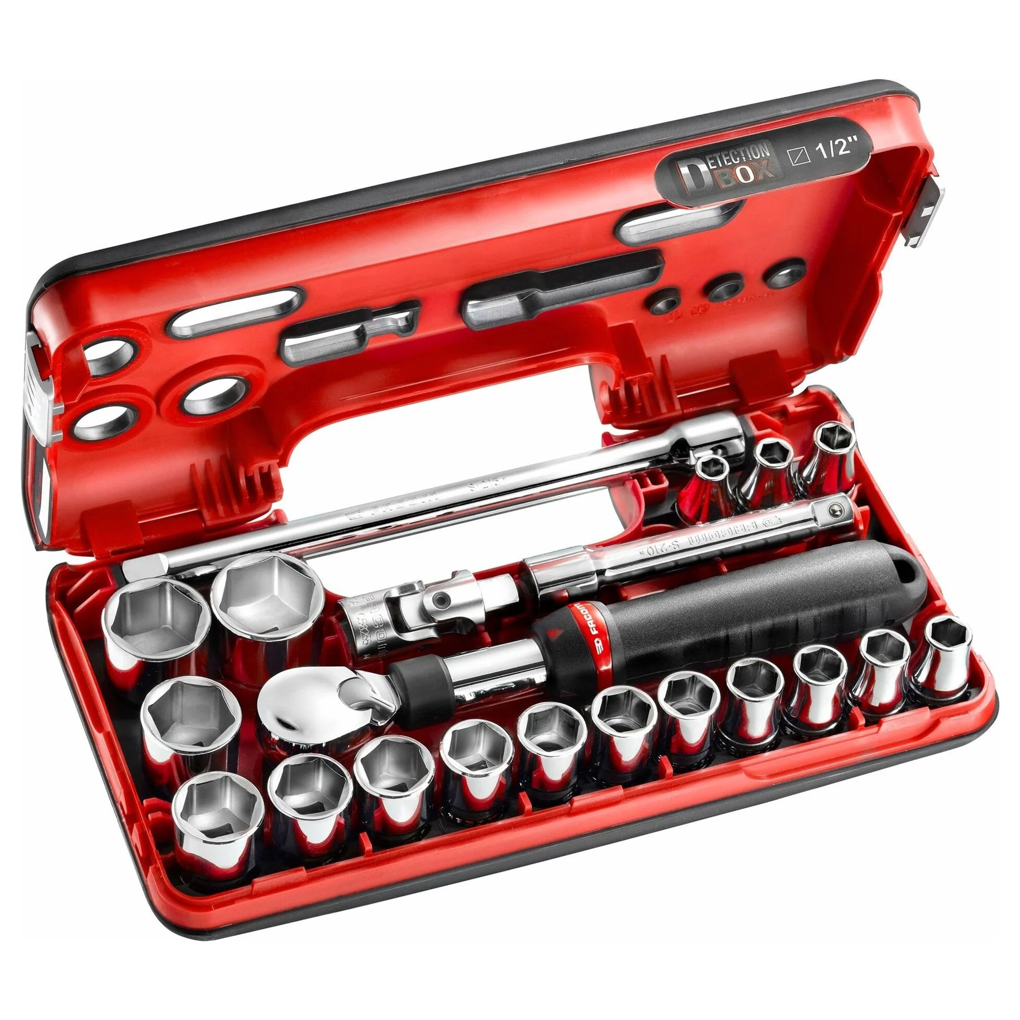 Set Bussole Facom SXL.DBOX1PB 1/2" con Cricchetto Estensibile 21 Pezzi