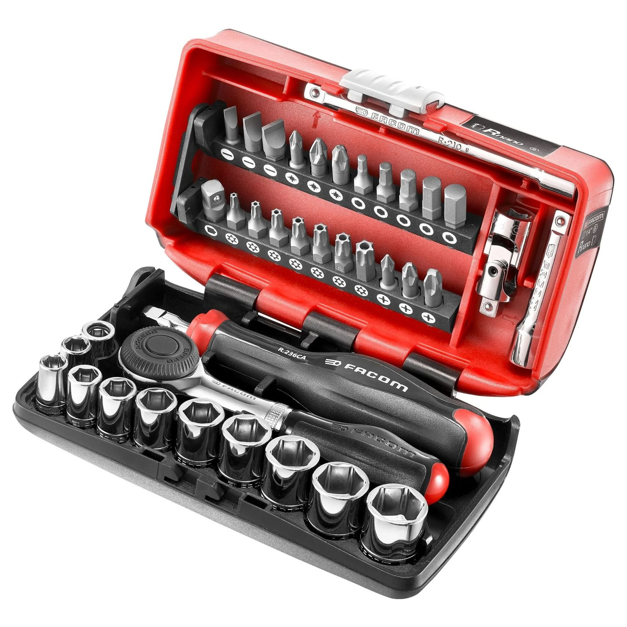 Set Cricchetto e Bussole Facom R.360NANOPB 1/4" 38 pezzi - Image 2