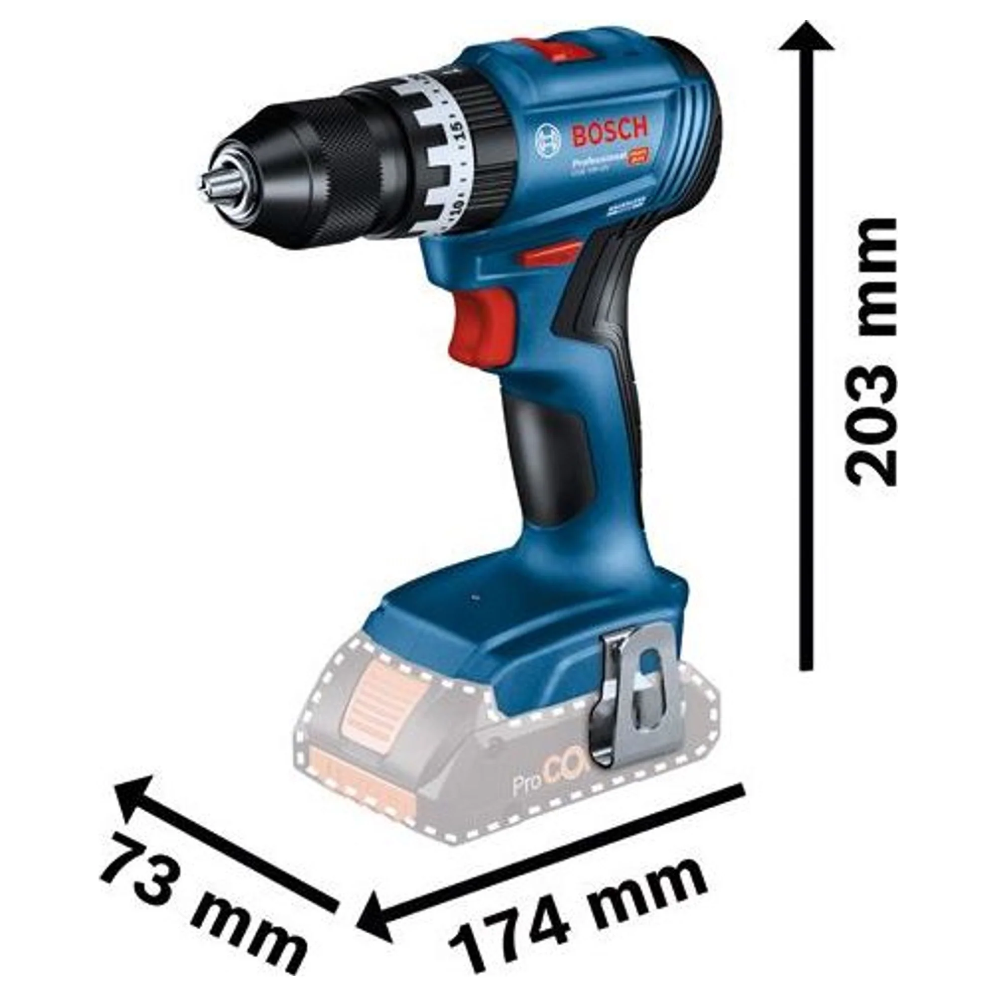 Trapano Avvitatore Bosch GSB 18V-45 PRO 18V 2Ah - Image 3